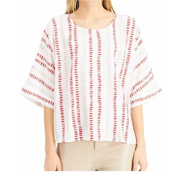ALFANI Blouse Xxl Dolman Sleeve Stripe Pullover plus size blouse xl - Picture 1 of 5